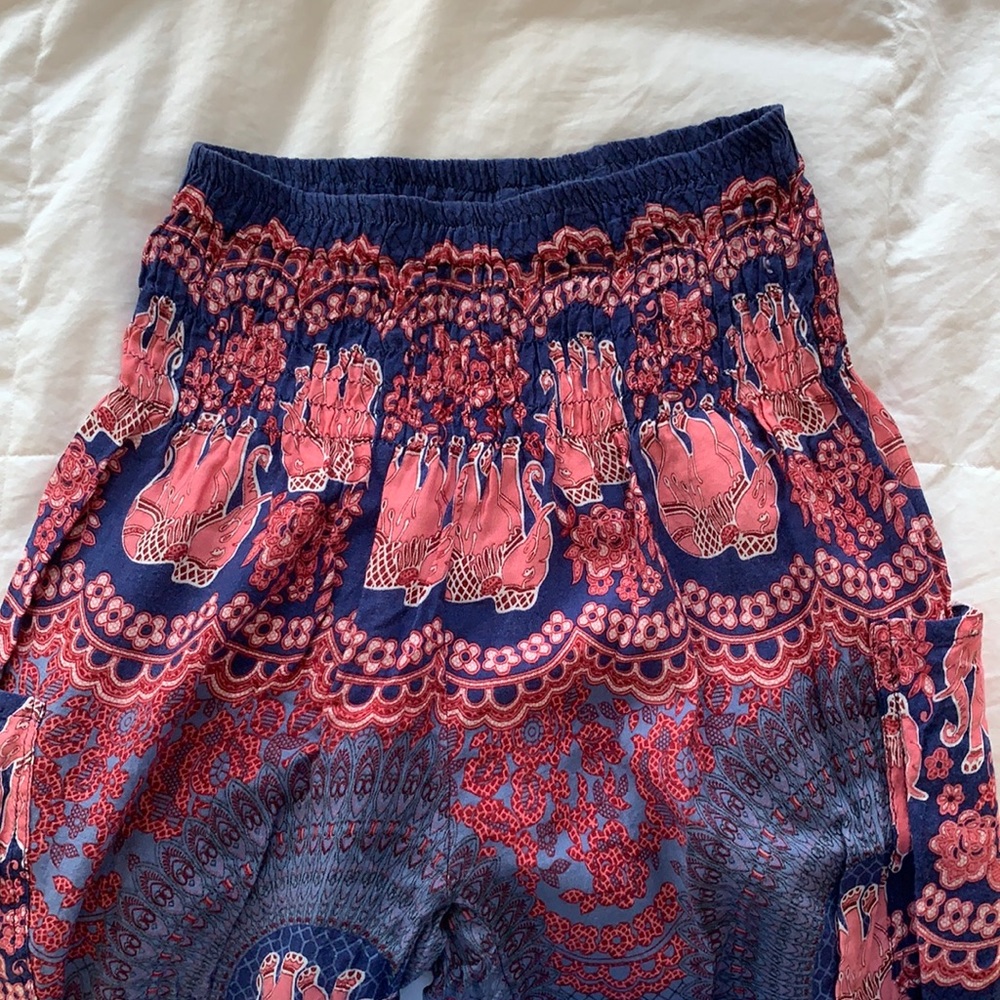Elephant Pants, pink and blue